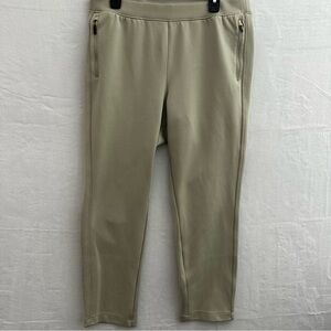 Under Armour Womens Size XL Athletic Pants Tan Stretch Pull On Zip Pocket
